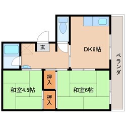 近鉄下田駅 徒歩7分 5階の物件間取画像